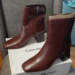 Calvin Klein Broma Women's Rich Brown Ankle Booties Size 10